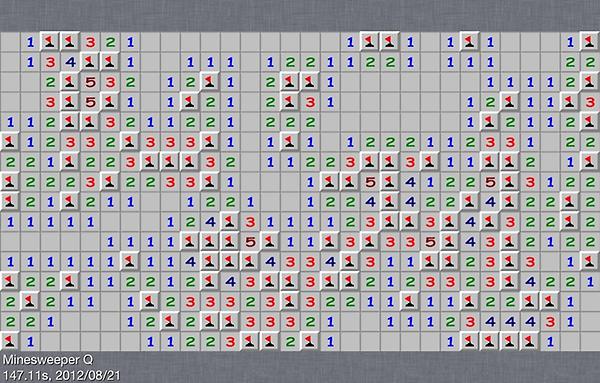 JeffDoc2B's tweet image. Minesweeper Q : Advanced, 147.11s, 2012/08/21 #MinesQ