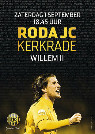 zaterdag 01-09 speelt #RodaJCKerkrade om 18:45 tegen #WillemII. Limburgse passie!