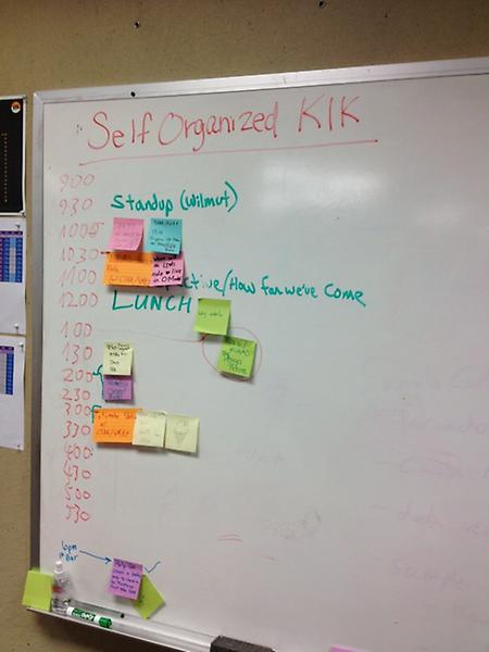 benroot's tweet photo. We're trying an experiment with self organizing our meetings @menloinnovations http://t.co/YgKO6Oen