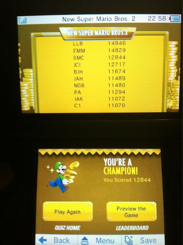 stevecullum's tweet image. Sweet! I'm in the Top 10. In fact, I'm #3! 12,844 points! #NintendoZone #NSMB2 #trivia