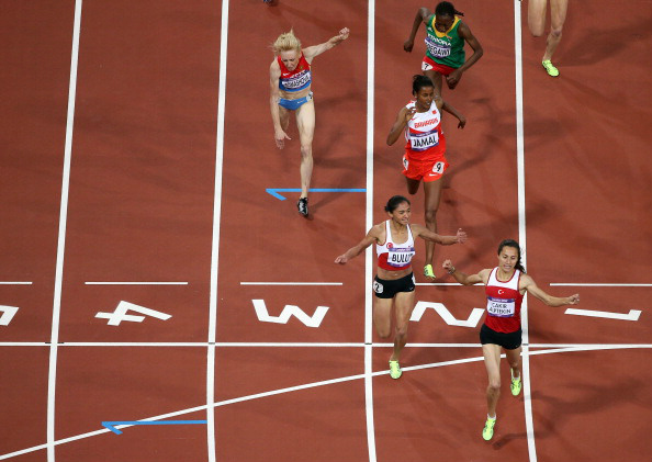 L2012StadiumCam's tweet photo. Turkish Delight! A one-two... gold and silver... for the country that spans two continents . #Athletics http://t.co/9zZVICbS