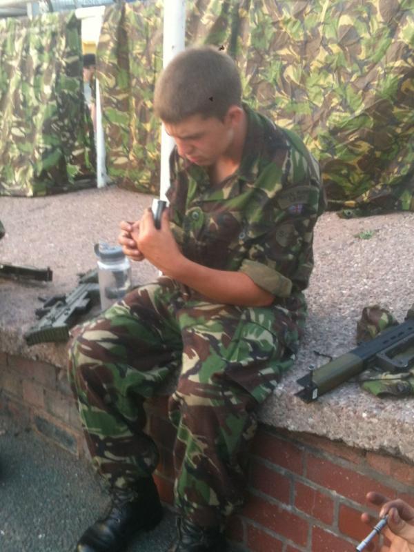 ExeterRMC's tweet image. Intense concentration during weapons cleaning.