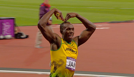 RizLateef's tweet photo. One of those 'moments' in the Games: Usain Bolt's tribute to Mo Farah http://t.co/E9AhQeTr (via @SimonNRicketts)
