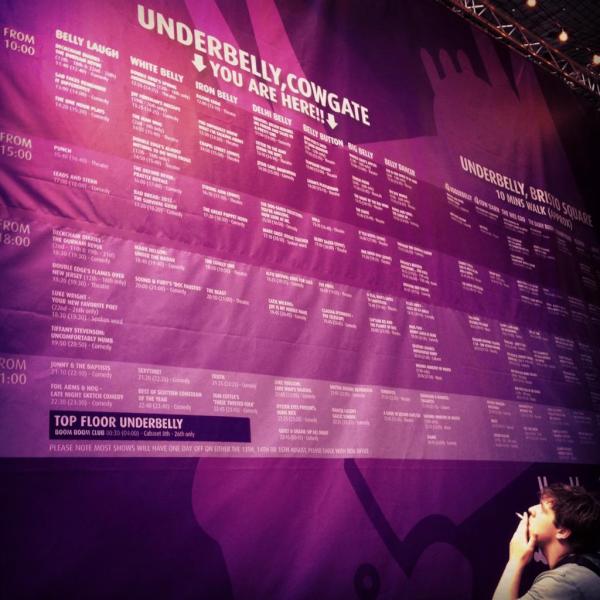 CreateAtCloud's tweet image. #edfringe Underbelly is looking like a busy venue indeed! Patrick Monahan is on as well!!!!