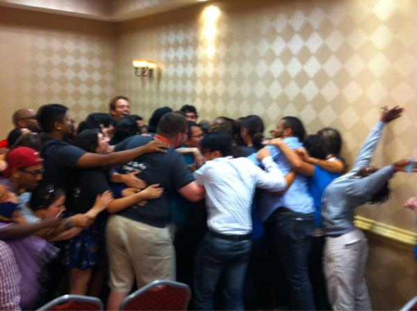 YP4's tweet photo. #yp4north group hug! http://t.co/crXBJBhS