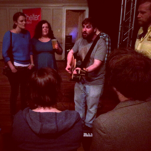 LOLfest's tweet photo. Here's @pictishtrail rehearsing his choir on Friday night. The wrestling masks &amp; silly hats came much later. http://t.co/9hrL2krn