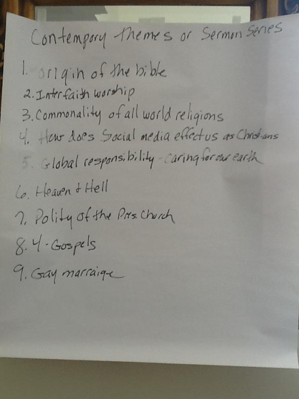 jmichaeleast's tweet image. This is what the congregation has requested. Where should I go from here? #pcusa #dreampcusa #sermonhelp