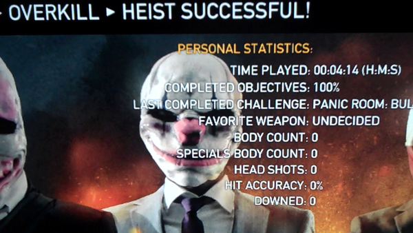 11122X's tweet image. -@Overkill_tm Just done Diamond Heist on #PaydayTheHeist in 4 minutes, 14 seconds on overkill. #QuickandClean