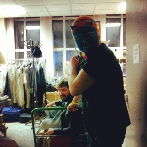 LOLfest's tweet photo. More backstage antics from Friday night, with @pictishtrail &amp; the masked avenger. #mischief #highjinx #shenanigans http://t.co/JmM7CDKe