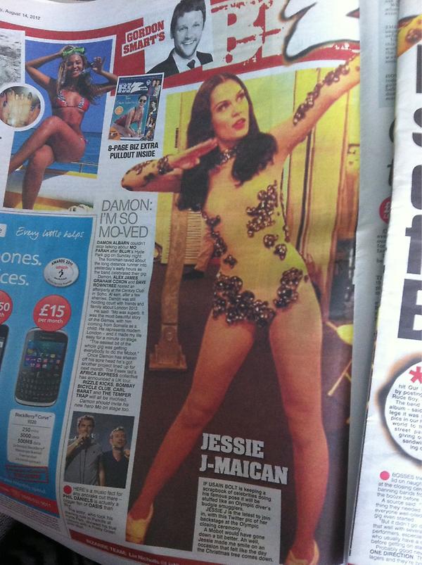 BeccaLouise___'s tweet image. Woooo hey @JessieJ. Check you out in the newspaper. #usainboltpose. You look well cool, Ahah! Loveeeee!