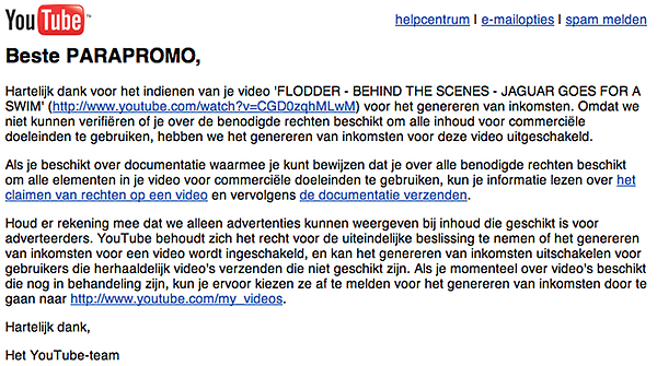 #YOUTUBE heeft al mijn films zonder mijn toestemming online staan, maar als ik zelf wat wil bijverdienen, ho maar....