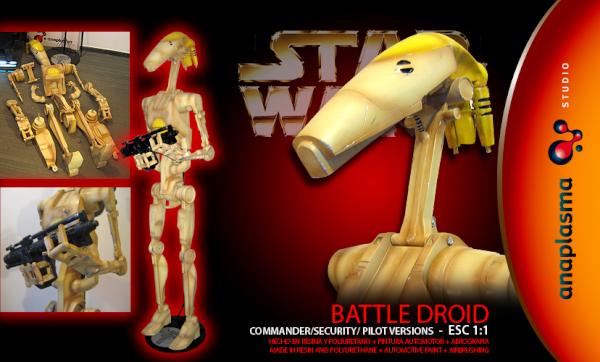 AnaplasmaStudio's tweet image. Battle Droid Star Wars escala 1:1, realizado en fibra de vidrio