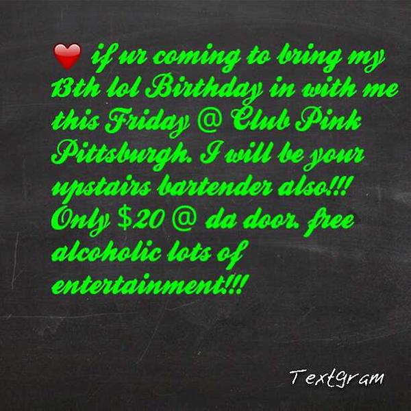 Tashmac212_412's tweet photo. If ur in the 412 stop thru.  It's my B-Day get together Turn up! http://t.co/92M6uV6x