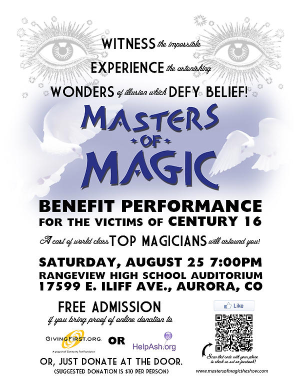 Benefit show will be on 8/25 at 7pm in Aurora.  Donate to #helpash or givingfirst.org for a free ticket!