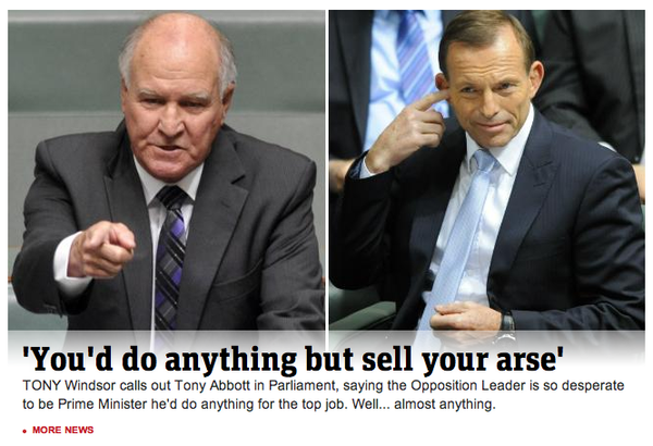Please, no more jokes about Tony Abbott selling his arse. I don't want to have that terrible sex nightmare (yet again).