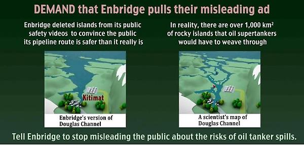 Enbridge deleted islands from its safety video about the pipeline to make it look safer. #enbridgelies #dontsellBC