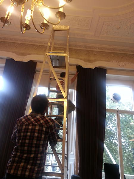 Current view in my office! After the moth infestation the curtains are being removed!Sxo #officeentertainment