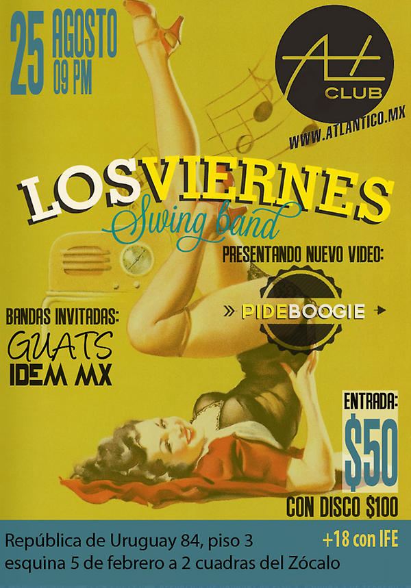 @suenaBizarro RT Porfa! 25/08 <a href="/losviernes/">LosViernes SwingBand</a> presenta nuevo video c/ <a href="/guats/">x</a> en Club Atlantico