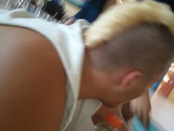 HLWWFOOTBALL's tweet photo. Bleach blonde mohawks!! This is the hair of jacob tintes http://t.co/T9e9Vr2b