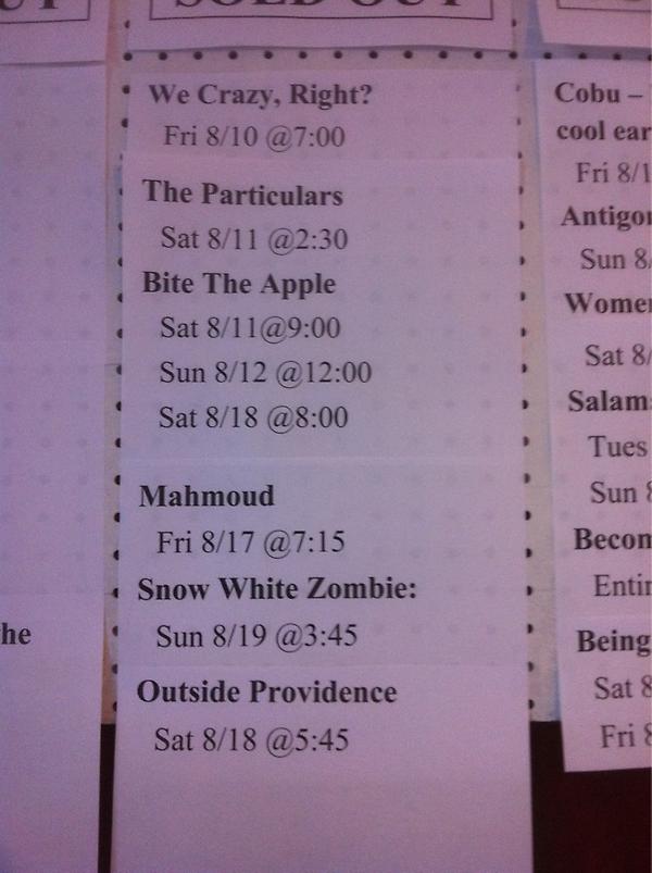 YAY! MT <a href="/BrentonLengel/">Brenton Lengel</a>: Hey <a href="/FringeNYC/">FringeNYC</a> folks! <a href="/SWZA/">SWZ Apocalypse</a> SOLD OUT for 8/19. Get tix NOW #fringenyc