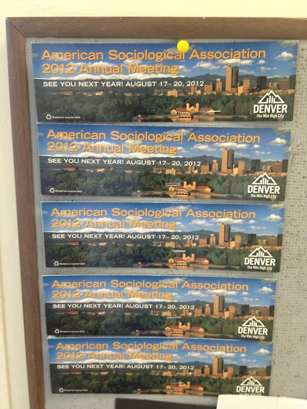 EriqFelix's tweet image. Looks like everyone in my bldg is gearing up for Denver. Hope my colleagues have a great time. #ASA2012