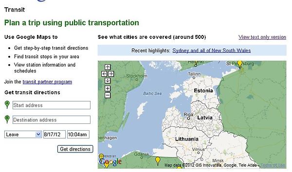 archiei's tweet image. Google Transit ühistranspordi sõiduplaanija Balti riike ei kata :( #ühistransport #BUSBUS #ütk