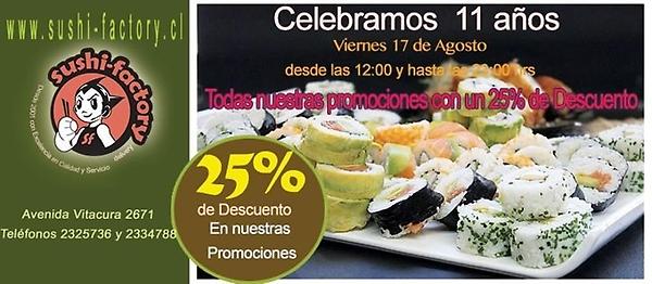 SUSHIFACTORYcl's tweet photo. Es nuestro cumpleaños n°11 y los celebramos con TODO! http://t.co/9WhCduMU