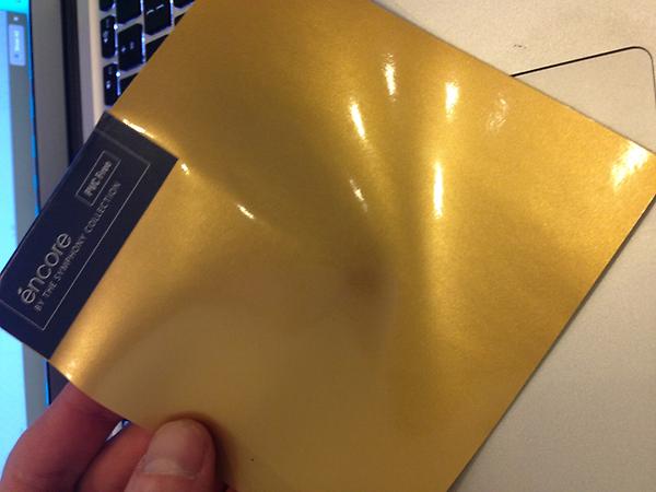 AwkwrdMFG's tweet photo. Just got some amazing vinyl swatches. Getting pumped to drop some ipad and computer sleeve samples. #Liquidgold #wip http://t.co/IQrVH0YT