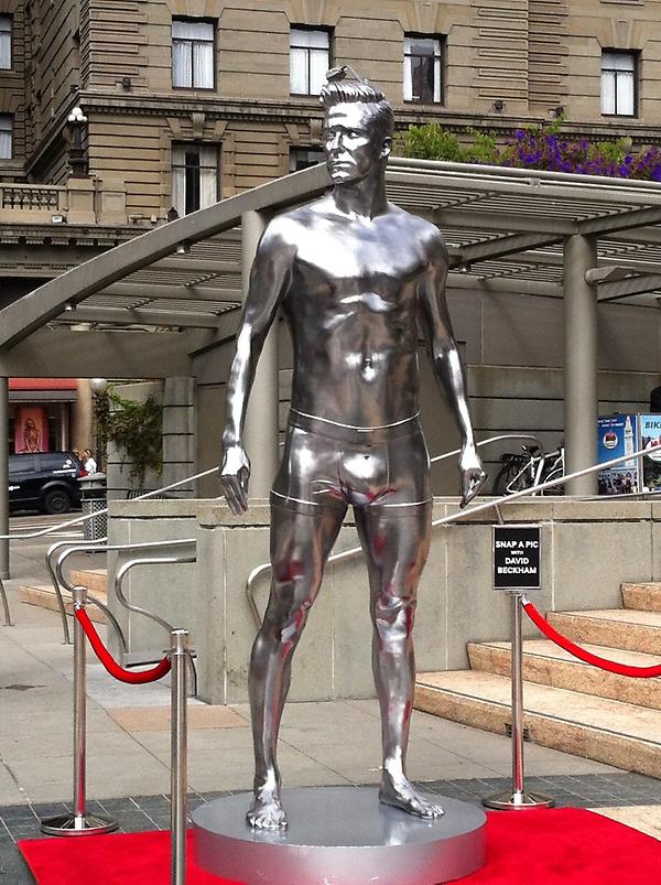 idlemick's tweet photo. One for the girls, David Beckham's effigy in union squire, San francisco http://t.co/6Gj6Ub5F