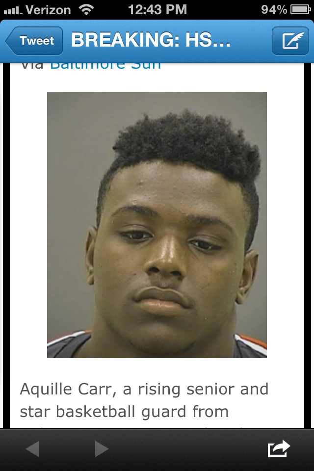 Darius Joell On Twitter Aquille Carr Got Arrested Lol Wooowwwwwww Http T Co Eby3vaca