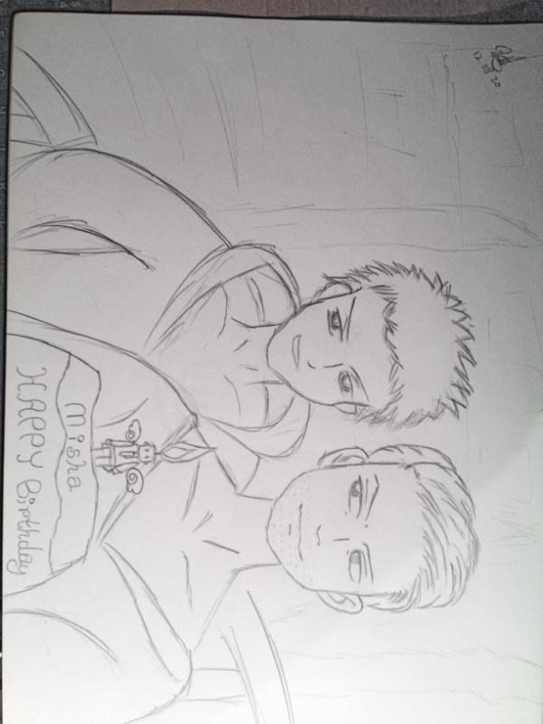 CastielCollins's tweet photo. @mishacollins Happy birthday! I draw a picture for you, wishing you love it! http://t.co/6tEJ87YZ