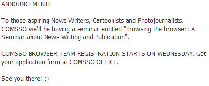 COMSSO_UE's tweet photo. ANNOUNCEMENT!

-AVP for CNN http://t.co/rmB5e8ik