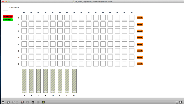 SNDAndy's tweet image. Max/Msp step sequencer nearing completion. #Max/Msp #StepSequencer #Tech