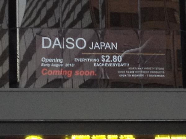 mllwilliams's tweet photo. Yeah! #Daiso is coming to Sydney!.. After reading carefully, maybe it has already. http://t.co/HbJrcd06
