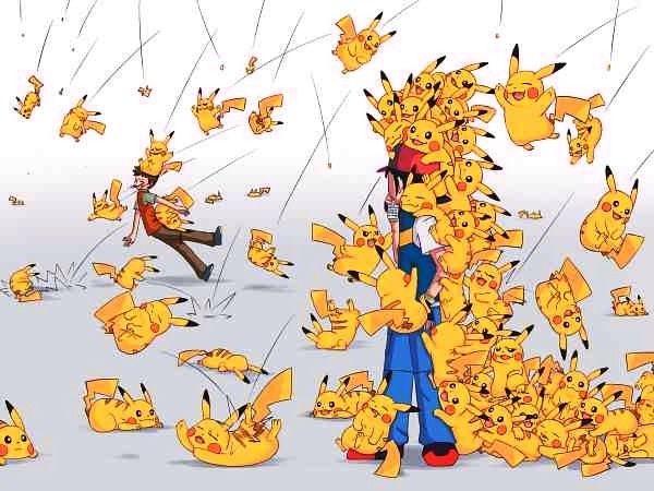 It's raining Pikachus!! Hope lightning doesn't strike XD