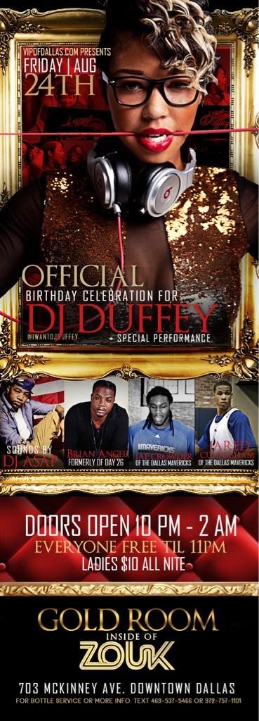 heir_jackson's tweet photo. @IwantDJDuffey 1st official DJ night Aug 24th club Zouk! w/ special guest @CJC32BOSS @J1Flight @MrAngel_day26 @DJASAP http://t.co/gcY0j5yO”