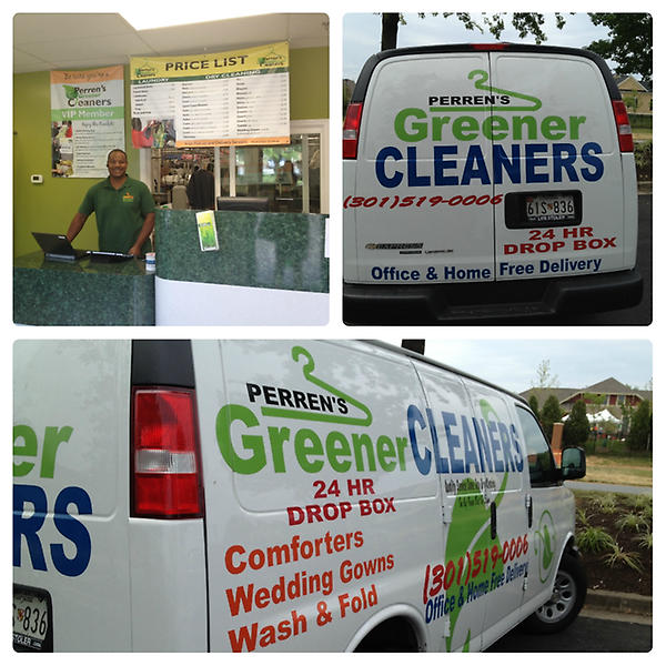 montgomeryvc's tweet photo. Perren's Greener Cleaners has pickup &amp; delivery at no charge. Place dry cleaning in garment bag &amp; leave at your door! http://t.co/0JRZR8JR
