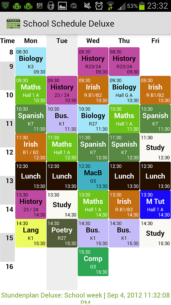 Danabetes's tweet image. Stress of 6th year... Horrible looking timetable #LCProblems