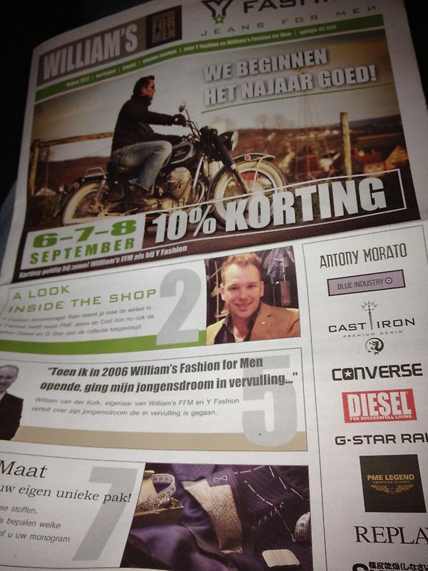 Daar zijn we trots op: een krant gemaakt voor Williams en Yfashion.