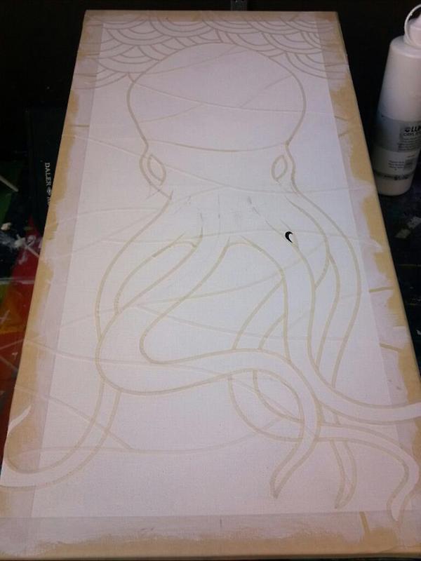 RobCropper's tweet image. New Octopus painting in the works!!!