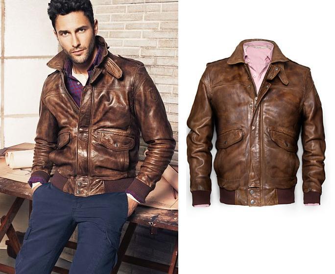 Mango men's leather clearance jacket