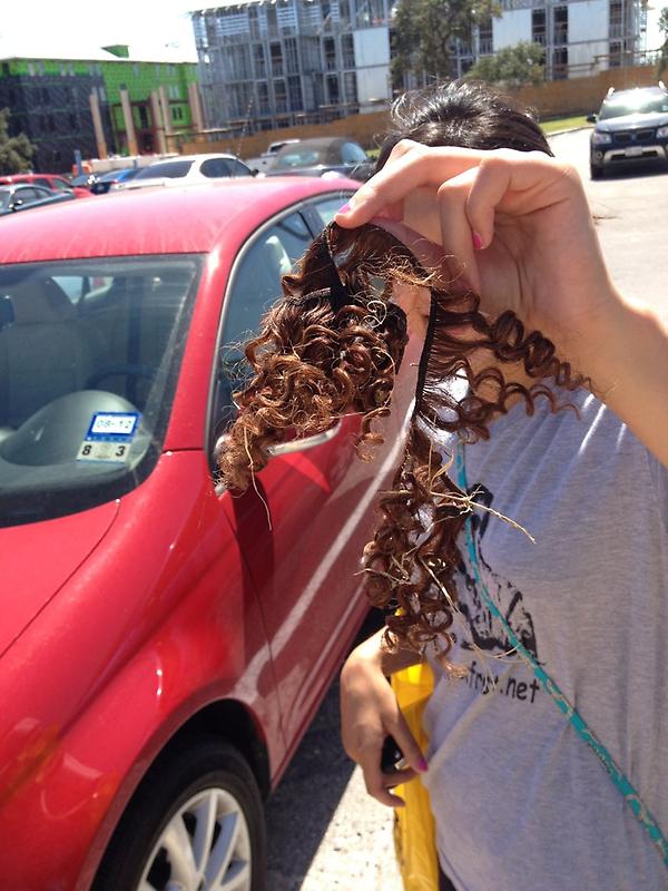 kellyndyann's tweet image. Just found a piece of someone's weave in the parking lot. #UTSAProblems