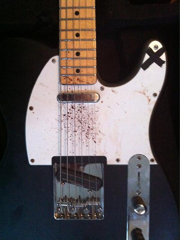 tkwcalan's tweet image. Gypsys @TKWCGypsy guitar after practice. #blood