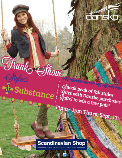 ScanShopPLU's tweet image. Dansko Fall Trunk Show this Thurs! Preview new styles and even get a chance to win a free pair.