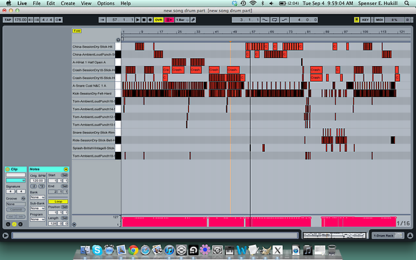 decmbr2remembr's tweet photo. a glimpse of the drum part for our new song :) http://t.co/4mp0jaSF