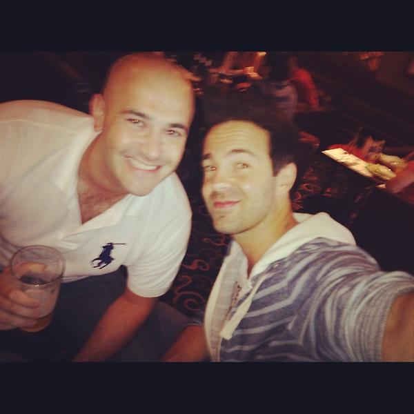MarkReadMusic's tweet photo. Me &amp; @Lee_Hibbett after Expendables2 ,great movie, totally OTT.Your taste in shirts has definite improved ;) http://t.co/KbGULazm