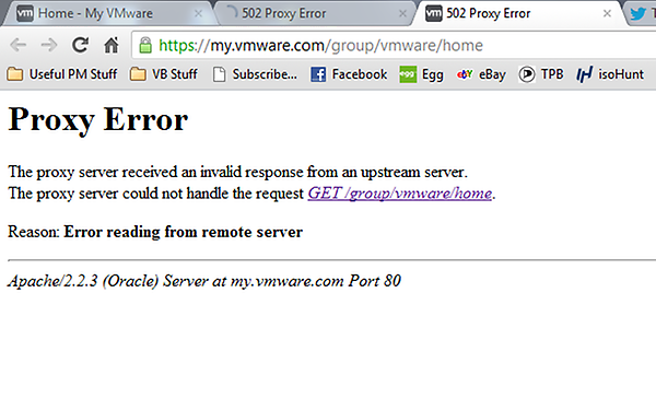 thecrazyindian's tweet image. @VMware have a look at the #502error link attached