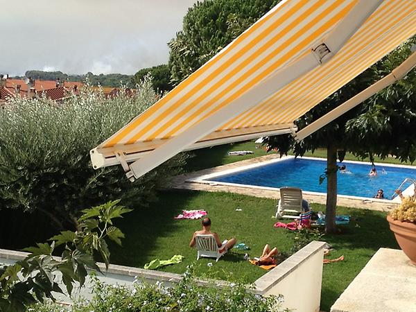 Over in Spain for few days with family, getting hotter by the day; see photos pool + forest fire....