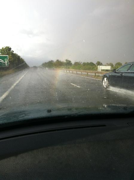 SoulCityBand's tweet photo. Ooh the end of the rainbow is on the M11! http://t.co/N5txW4ty