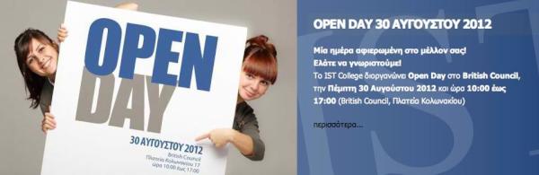 ISTCollege's tweet photo. Open Day - 30/8/12, Πλατεία Κολωνακίου 17, 10:00 έως 17:00. Μία ημέρα αφιερωμένη στο μέλλον σας! Ελάτε να γνωριστούμε! http://t.co/jrq8Ja43